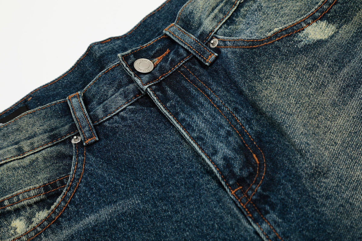 Madxmarx Vintage-Waschung Wide-Leg-Jeans
