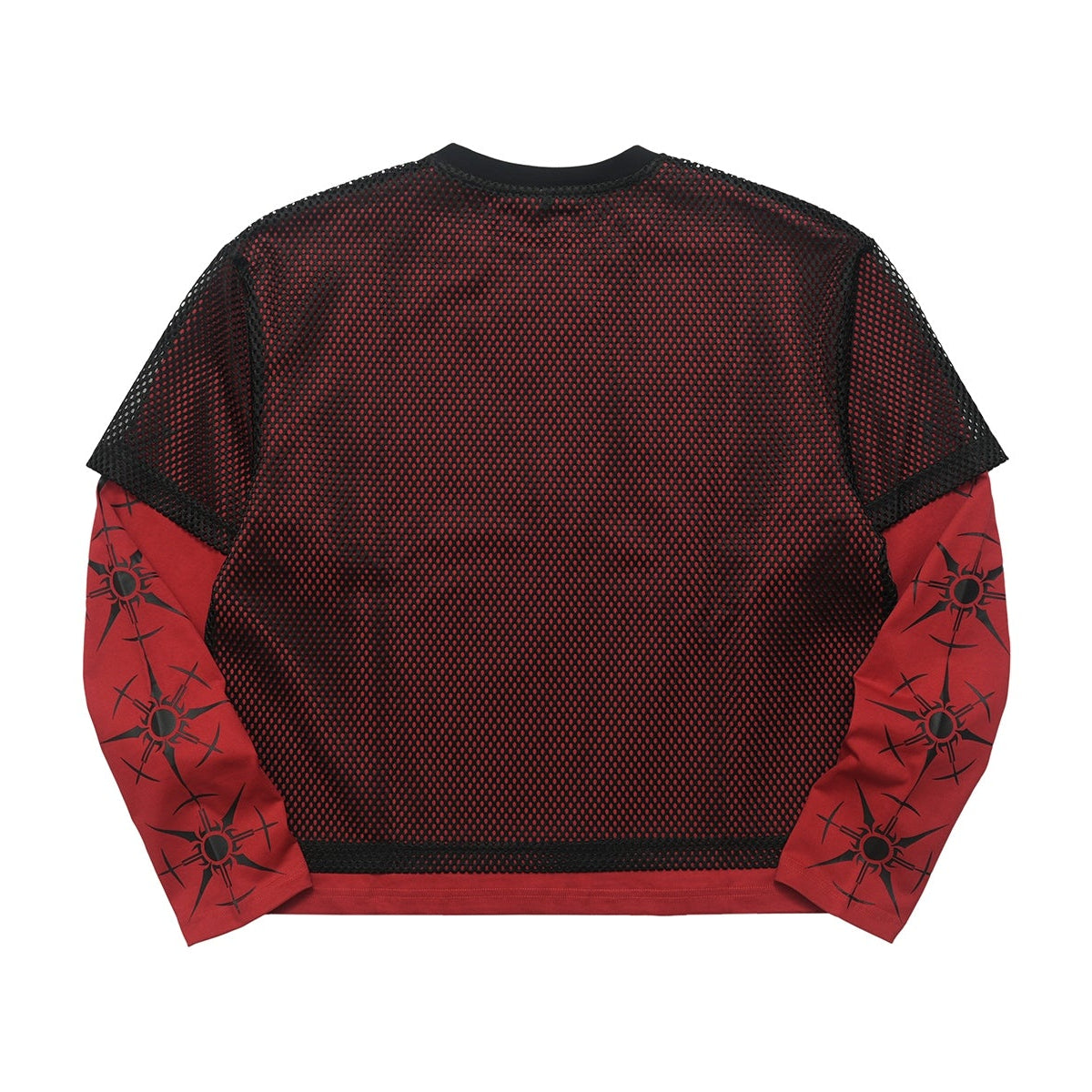 Madxmarx Layered Mesh Graphic Long Sleeve Tee