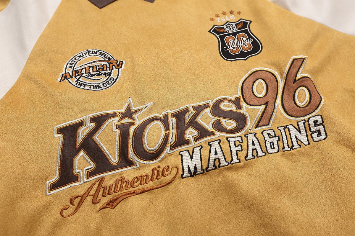 Madxmarx Varsity-Rugby-Shirt mit Aufnäher