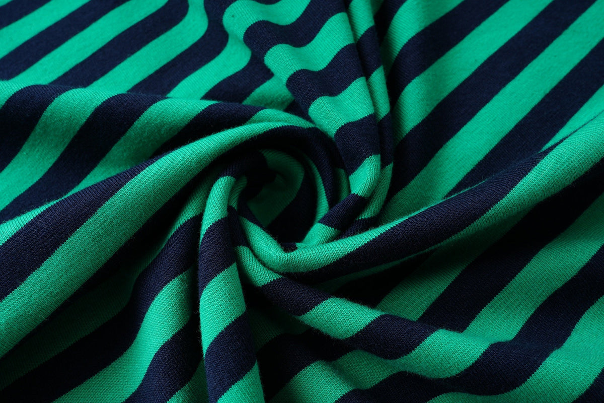Madxmarx Green Striped Long Sleeve Tee