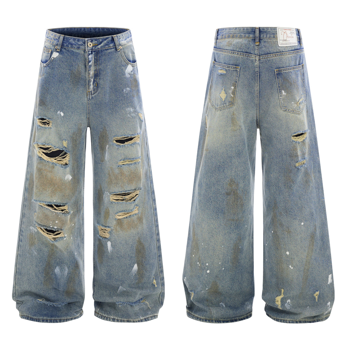 Madxmarx Distressed Vintage Washed Denim Pants