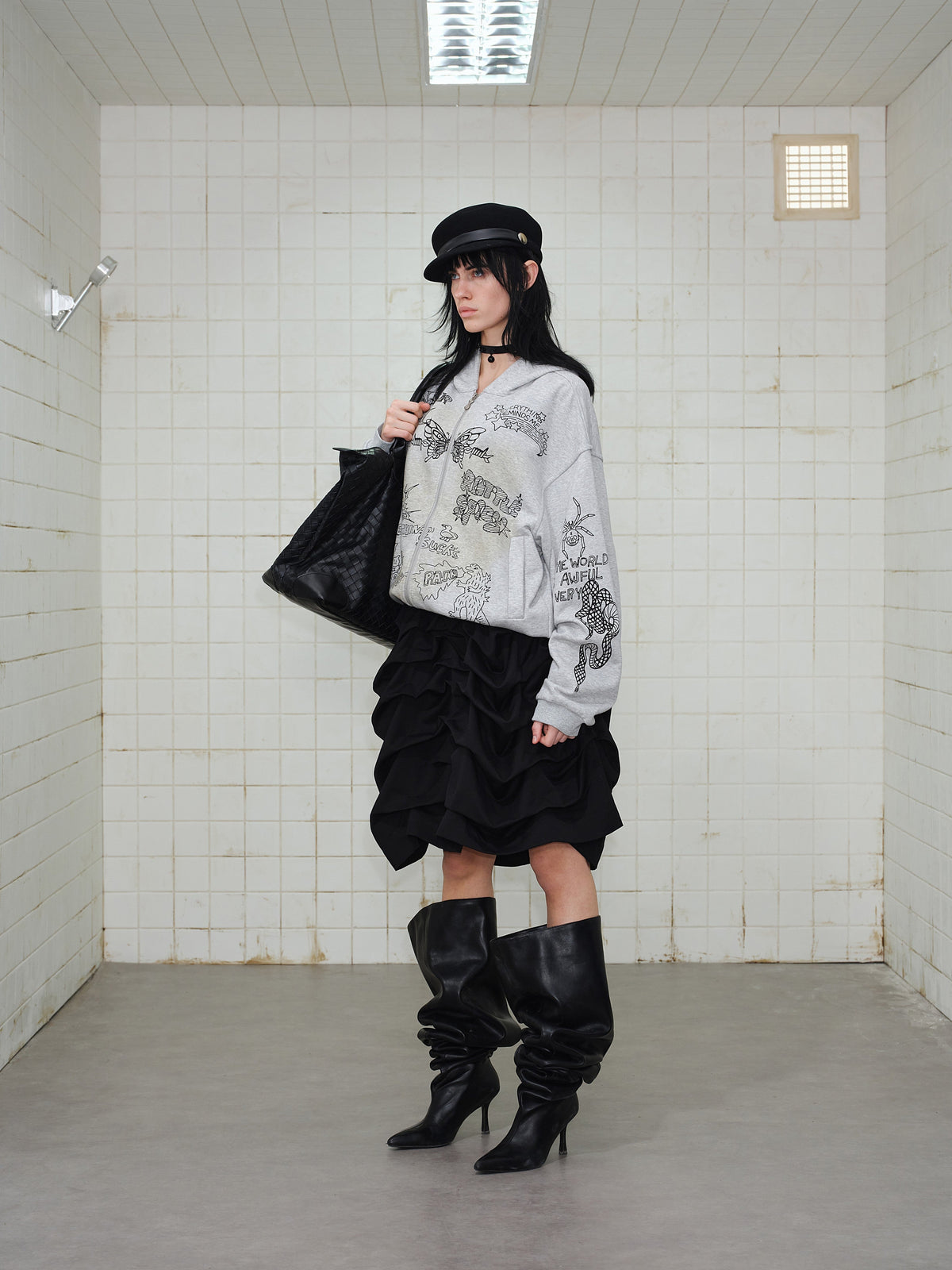 Madxmarx Doodle Graphic Zip Hoodie
