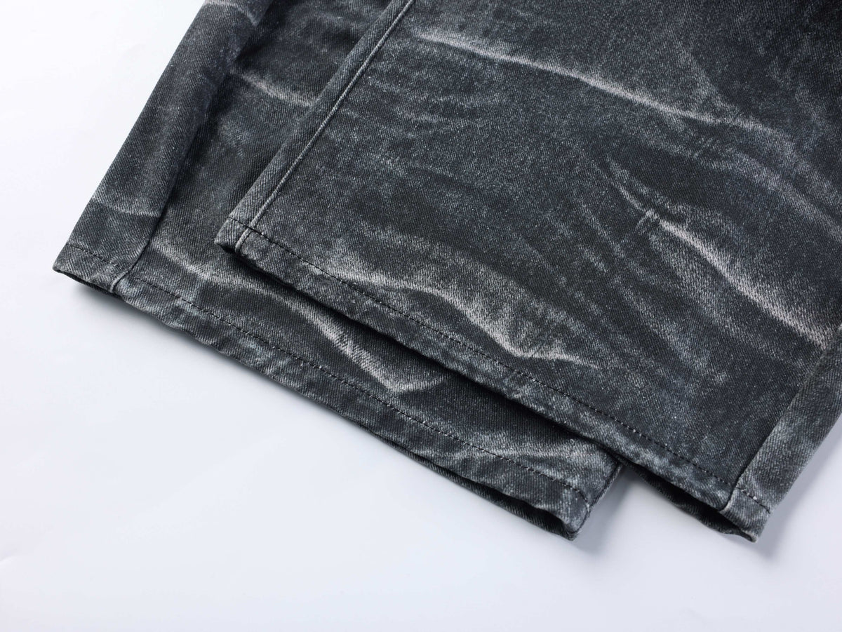 Madxmarx Washed Studded Wide-Leg Jeans