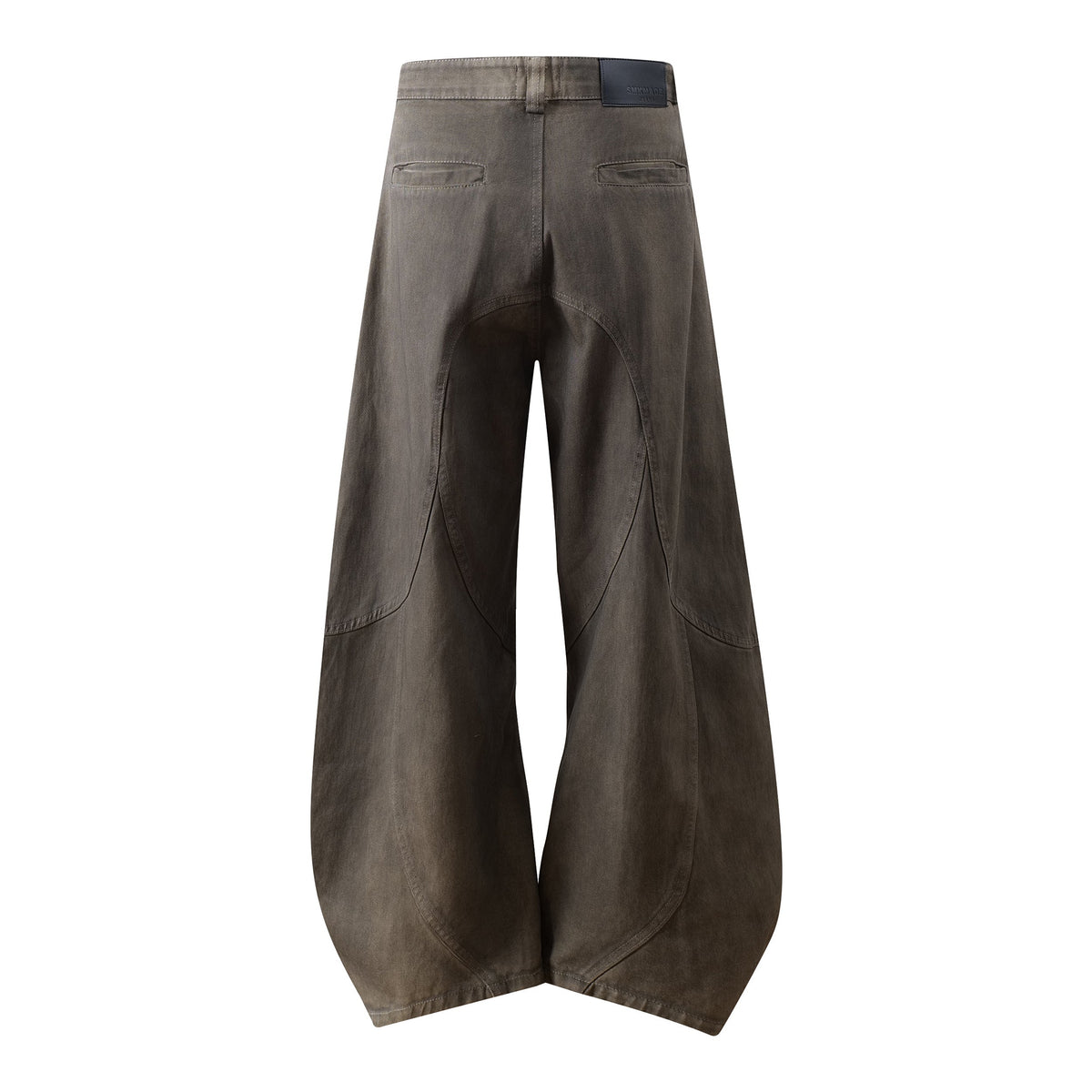 Madxmarx Washed Curved-Panel Blade Wide-Leg Jeans