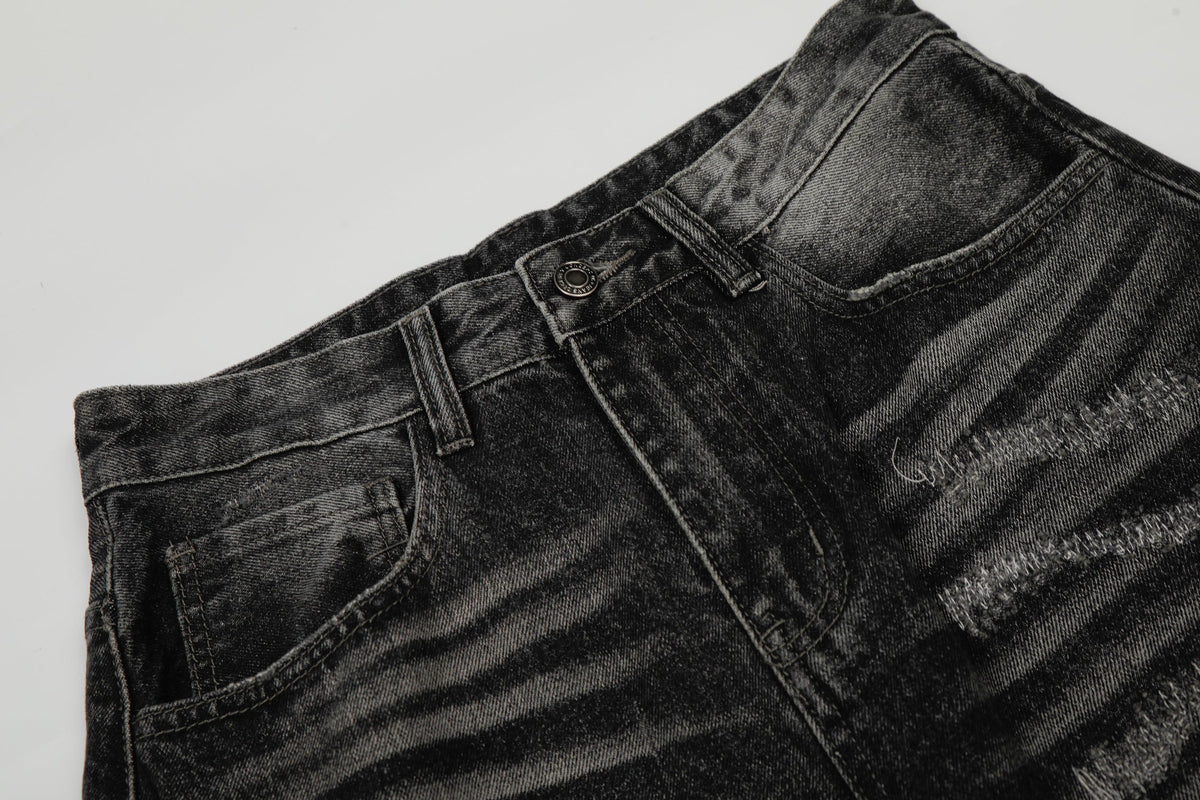 Pantalon en jean délavé et vieilli Madxmarx