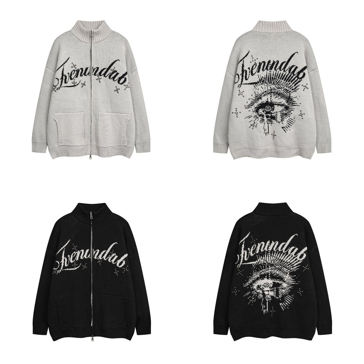 Madxmarx Eye Vision Knit Zip Cardigan