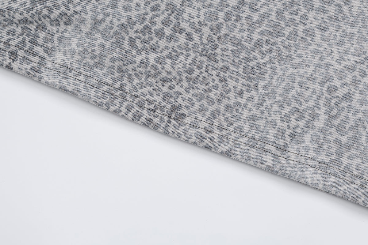 Madxmarx Leopard Graphic Raglan Long Sleeve Tee