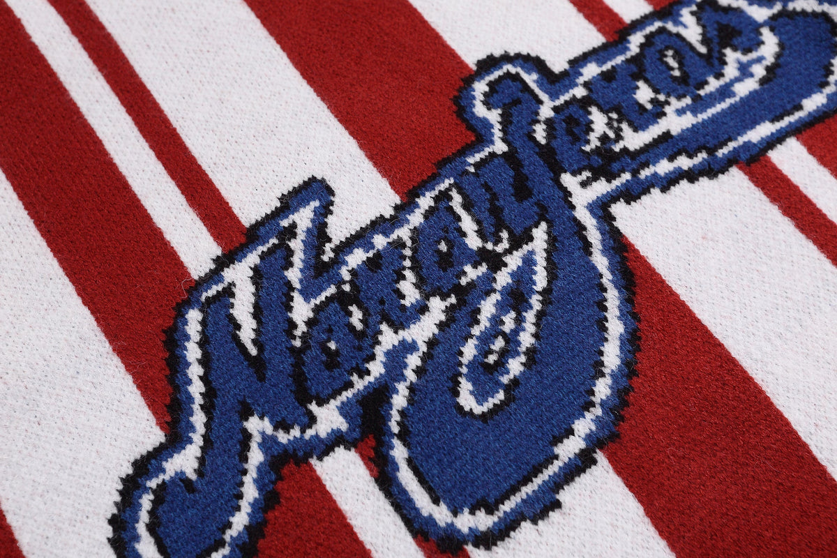 Madxmarx Retro Varsity Stripe Knit Sweater