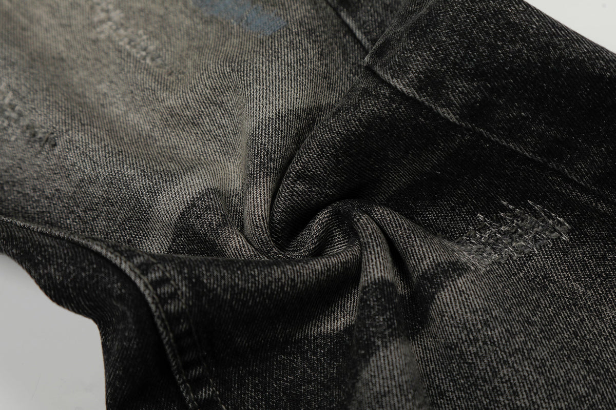 Pantalon en jean délavé et vieilli Madxmarx