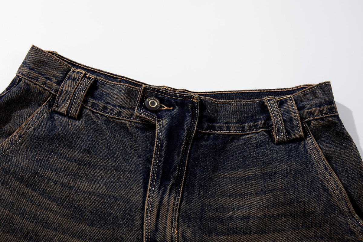 Madxmarx Sand-Fade Utility Wide-Leg Jeans