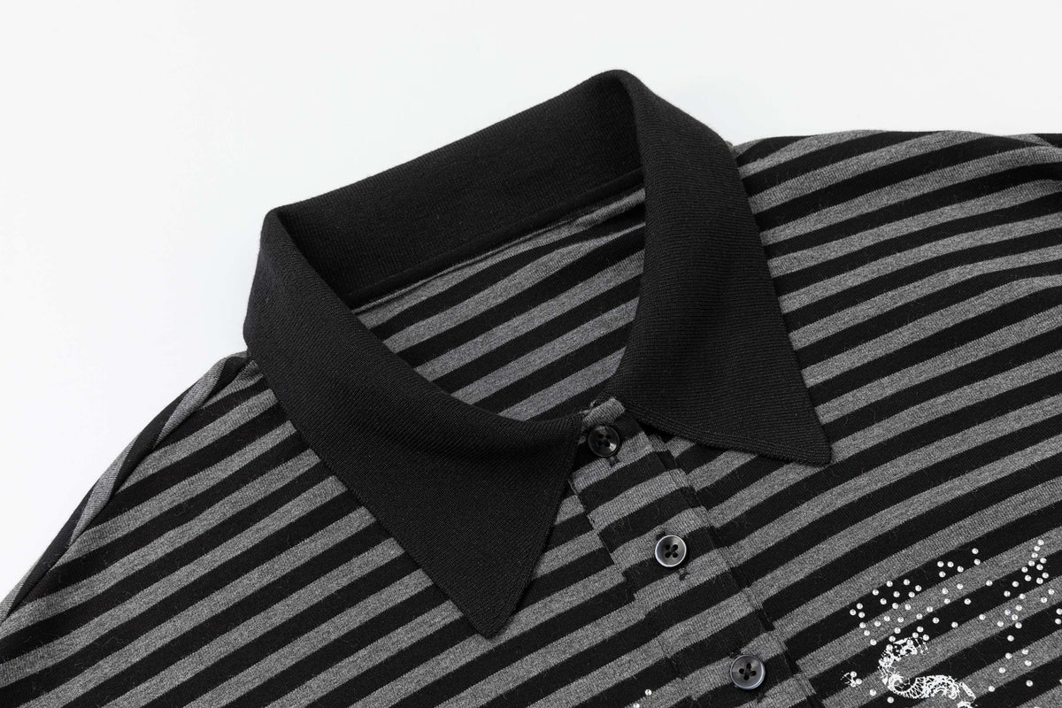 Madxmarx Langarm-Poloshirt mit Streifen