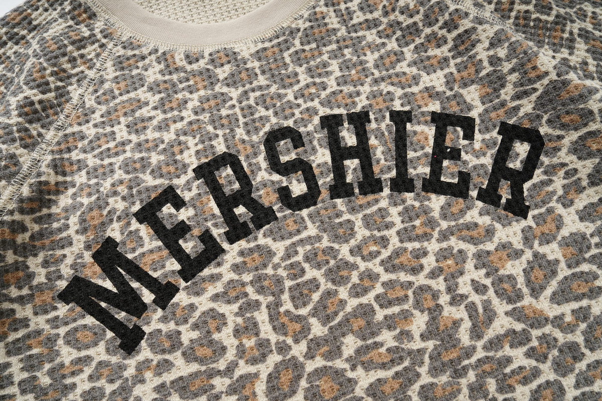 Madxmarx Leopard Varsity Graphic Long Sleeve Tee