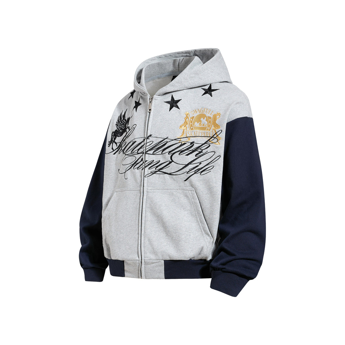 Madxmarx Pegasus Script Zip-Up Hoodie