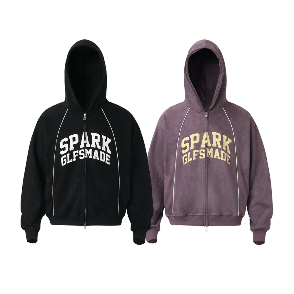 Madxmarx Suede Varsity Zip Hoodie