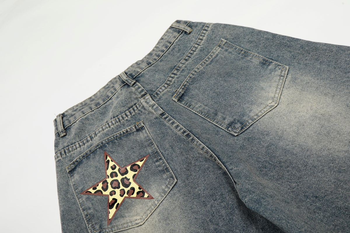 Jeans larges à motif léopard Madxmarx Star