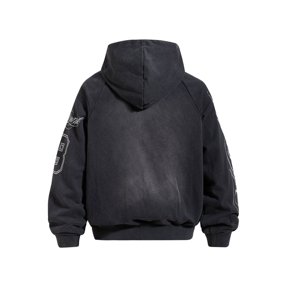 Madxmarx Washed Crest Graphic Zip-Up Hoodie
