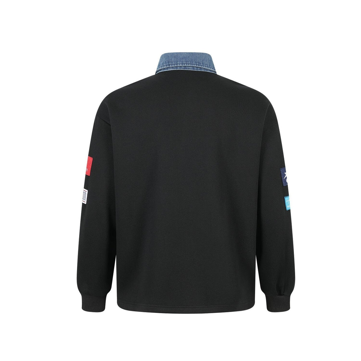 Sudadera tipo polo de patchwork Madxmarx