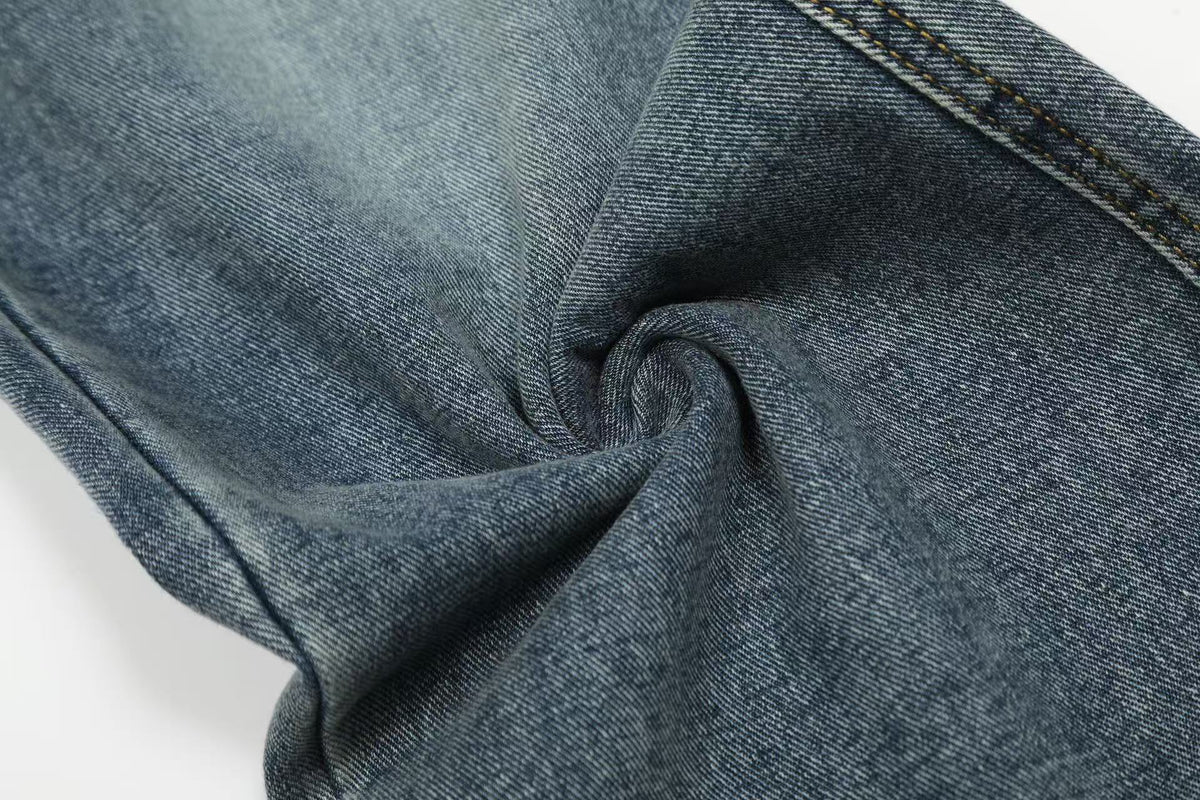 Jean en denim brodé tropical Madxmarx
