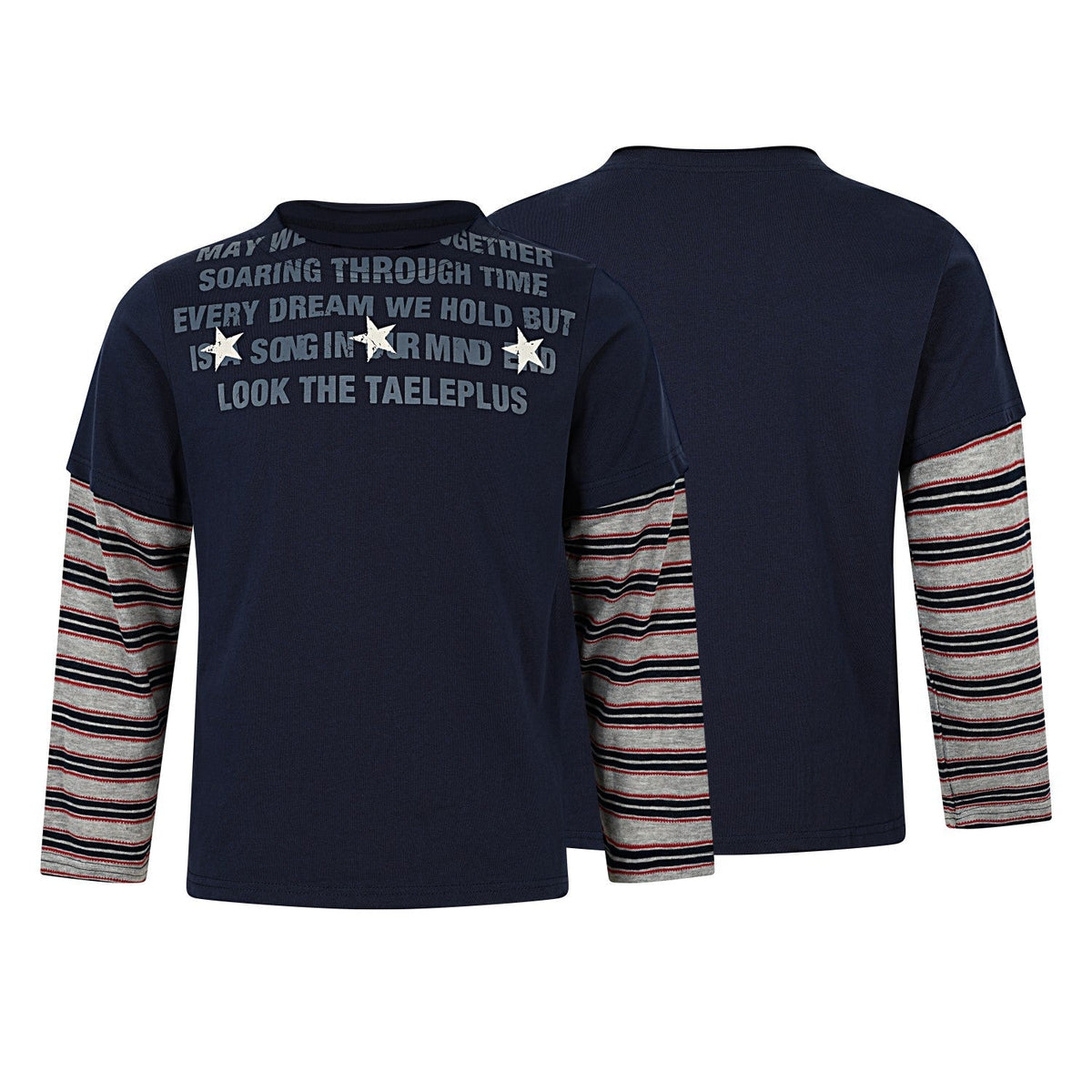 Madxmarx Layered Stripe Sleeve Long Sleeve Tee