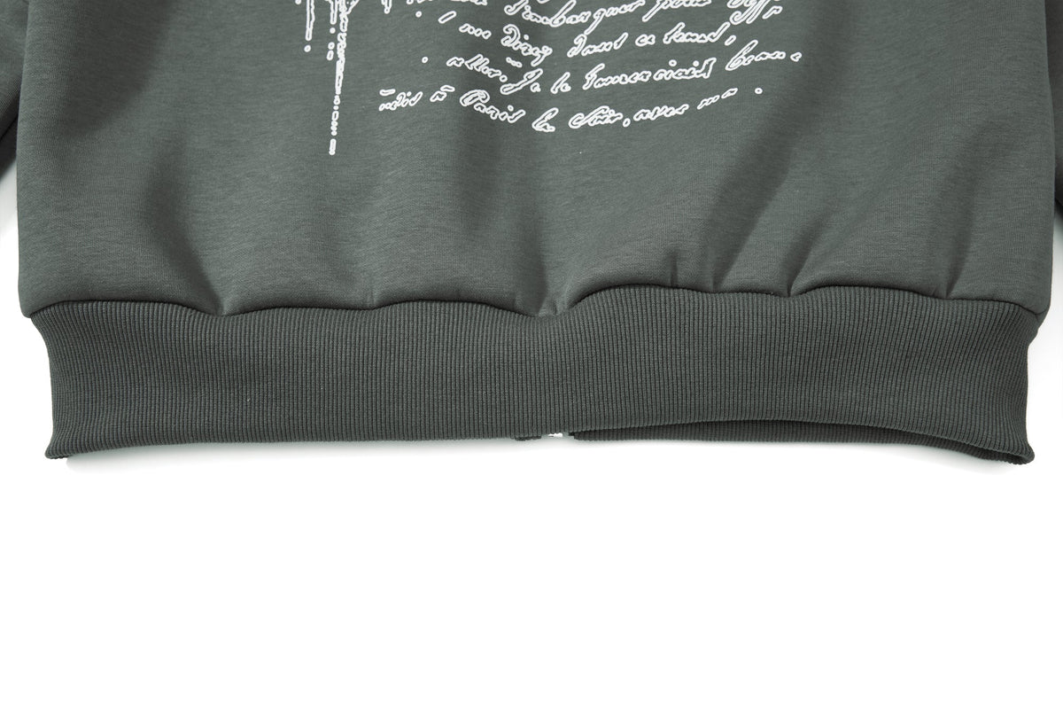 Madxmarx Gothic Line Art Zip Hoodie