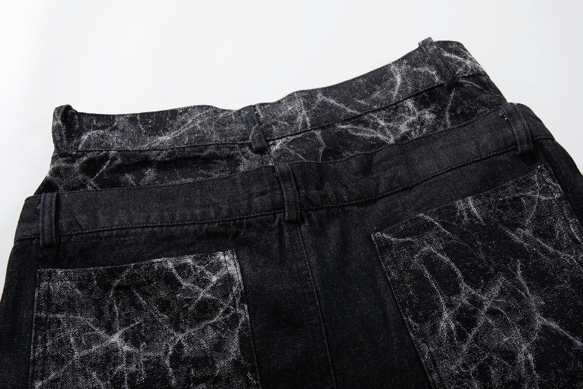 Pantalon large à empiècement craquelé Madxmarx
