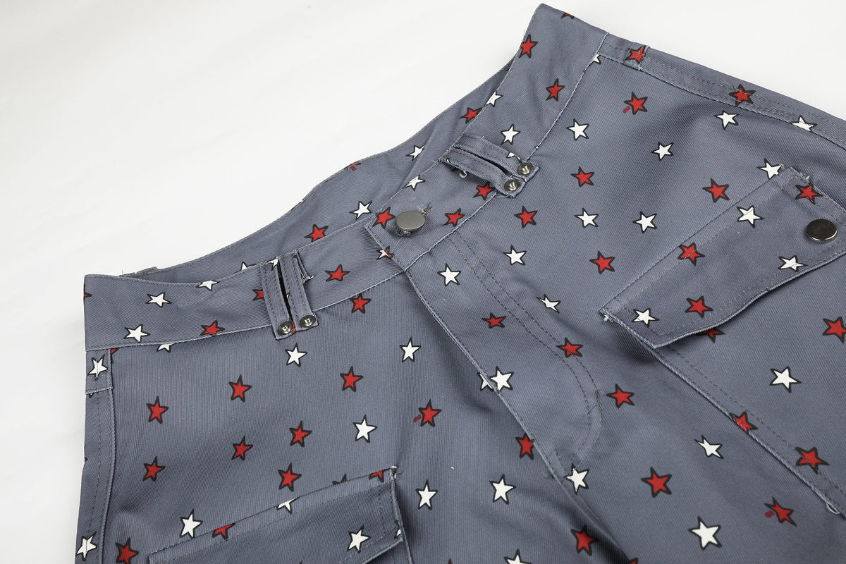 Madxmarx Star Print Wide-Leg Balloon Jeans