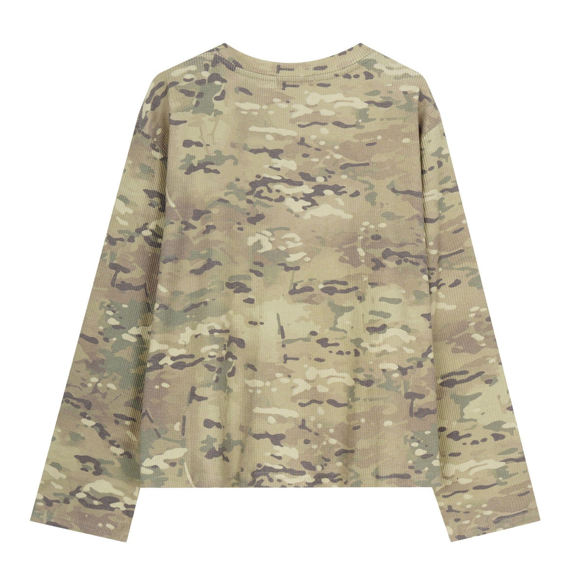 Madxmarx Camo Henley Long Sleeve Tee