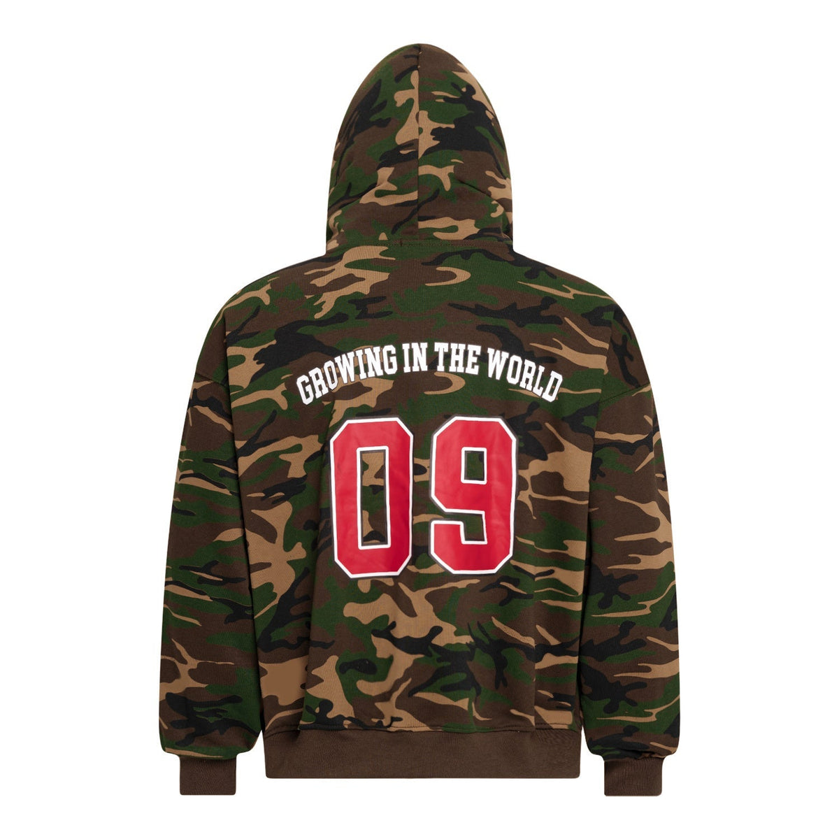 Madxmarx Split Camouflage Zip-Up Hoodie