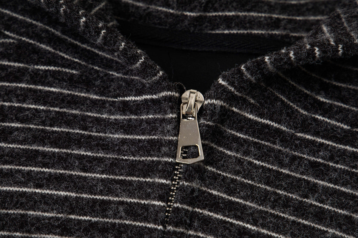 Madxmarx Striped Knit Zip Hoodie