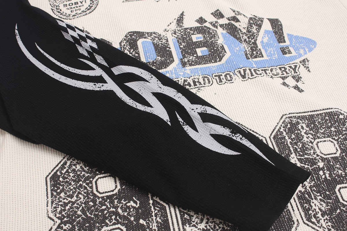 Madxmarx Vintage Racing Waffle Long Sleeve