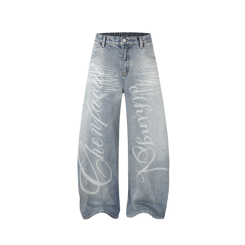 Madxmarx Script Logo Wide-Leg Jeans