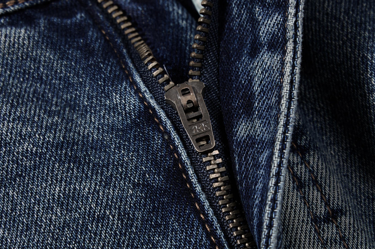 Madxmarx Washed Button-Detail Baggy Jeans