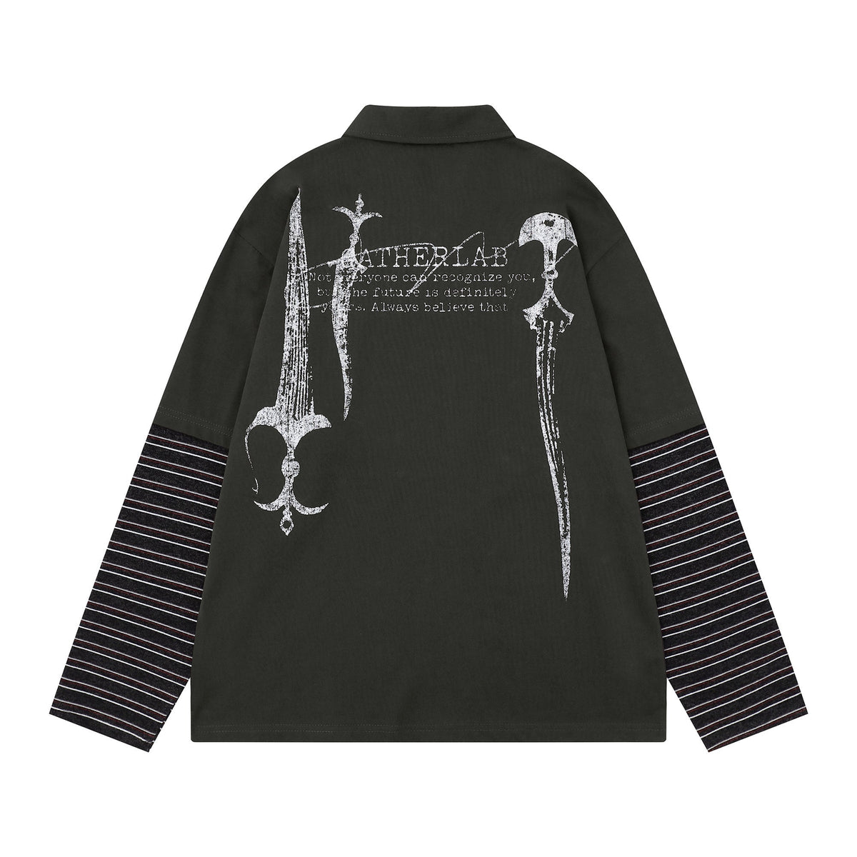 Madxmarx Layered Graphic Long Sleeve Polo
