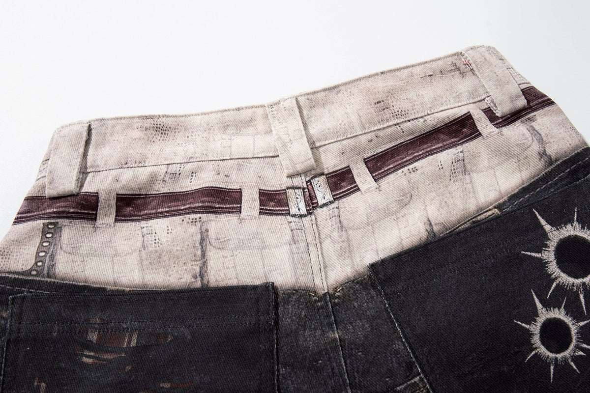 Madxmarx „Layered Distress Patch Denim Pants“