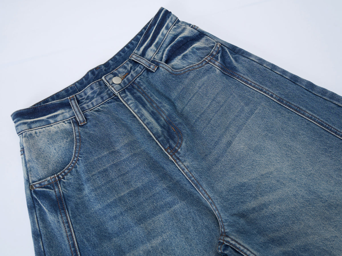 Madxmarx Distressed Wide-Leg Denim Jeans