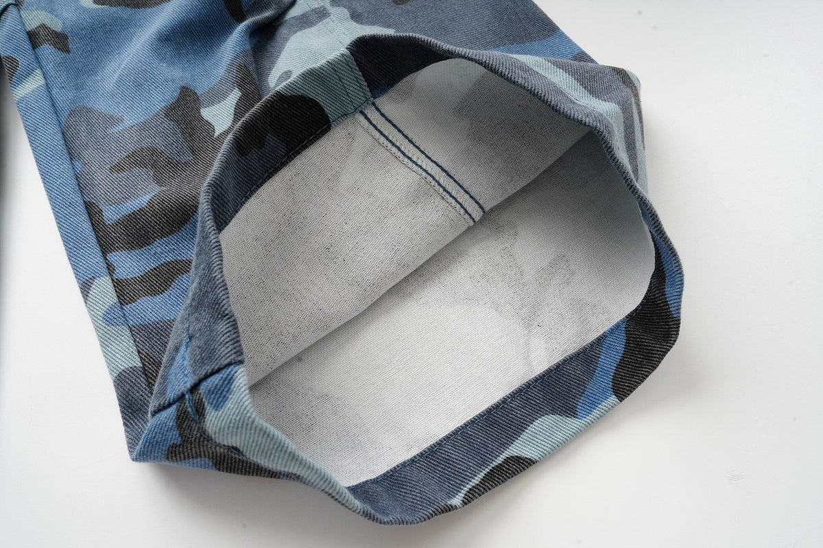 Madxmarx Blue Camo Cargo Pants