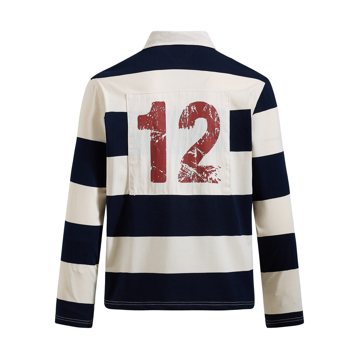 Madxmarx Varsity Stripe Graphic Rugby Long Sleeve