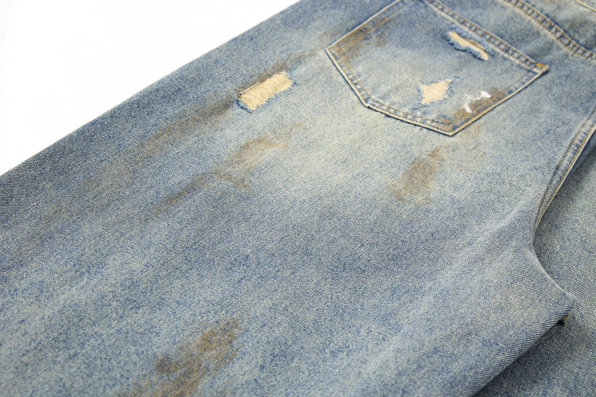 Madxmarx Distressed Vintage Washed Denim Pants