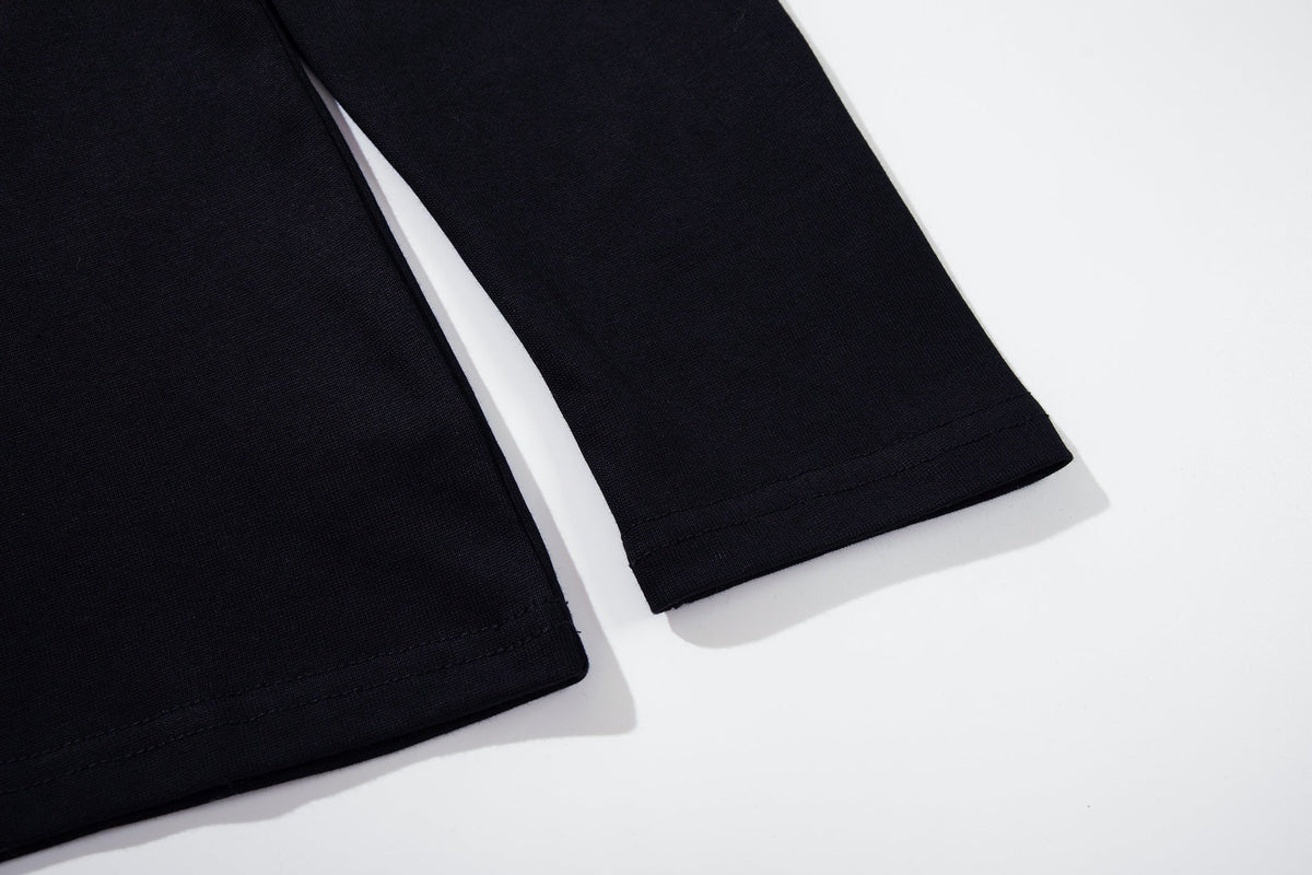 Madxmarx Lace-Up Graphic Polo Long Sleeve