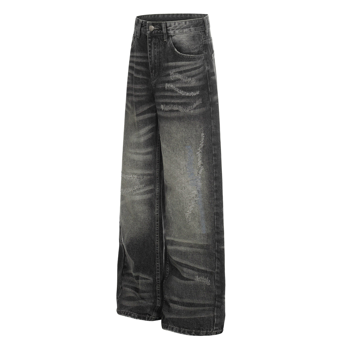 Pantalon en jean délavé et vieilli Madxmarx