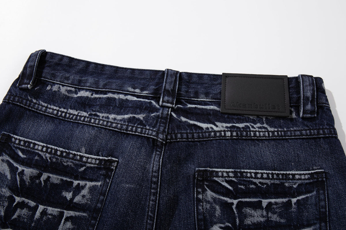Madxmarx Cracked-Wash Wide-Leg Denim