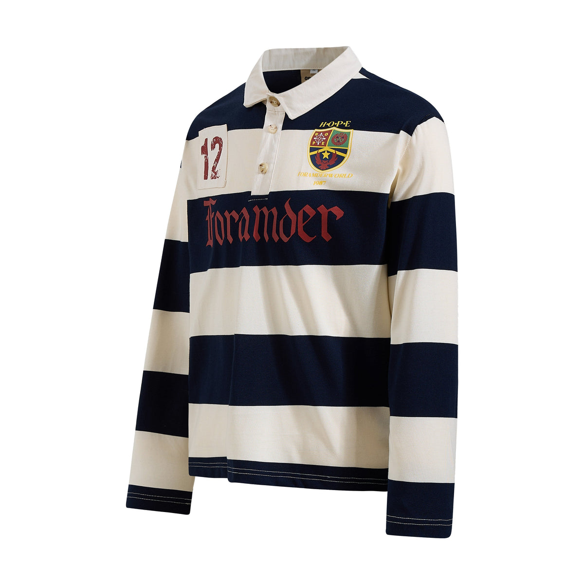 Madxmarx Varsity Stripe Graphic Rugby Long Sleeve