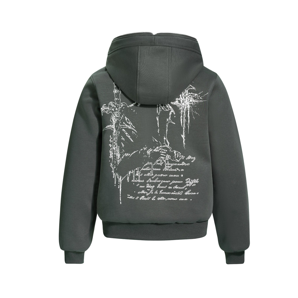 Madxmarx Gothic Line Art Zip Hoodie