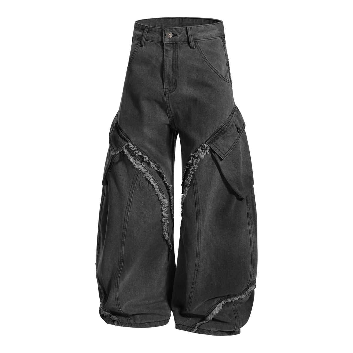 Jean cargo incurvé délavé et effiloché Madxmarx