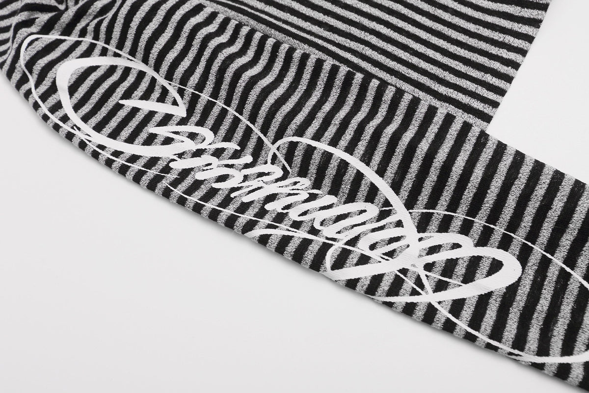 Madxmarx Striped Crest Zip-Up Hoodie