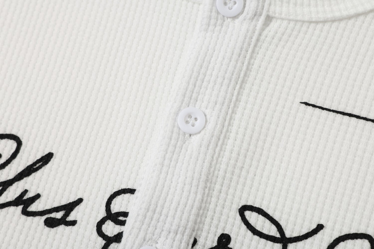 Madxmarx Cross Graphic Waffle Henley Tee