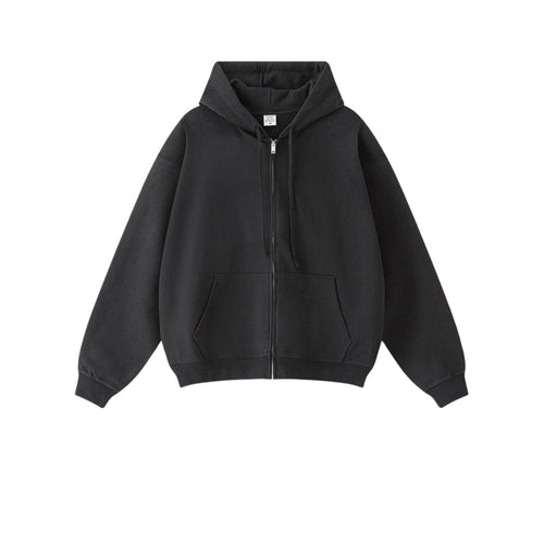 Ensemble survêtement composé d'un sweat à capuche ample et épais, d'un sweat à capuche zippé, d'un sweat-shirt et d'un pantalon. - noir / S / sweat à capuche zippé