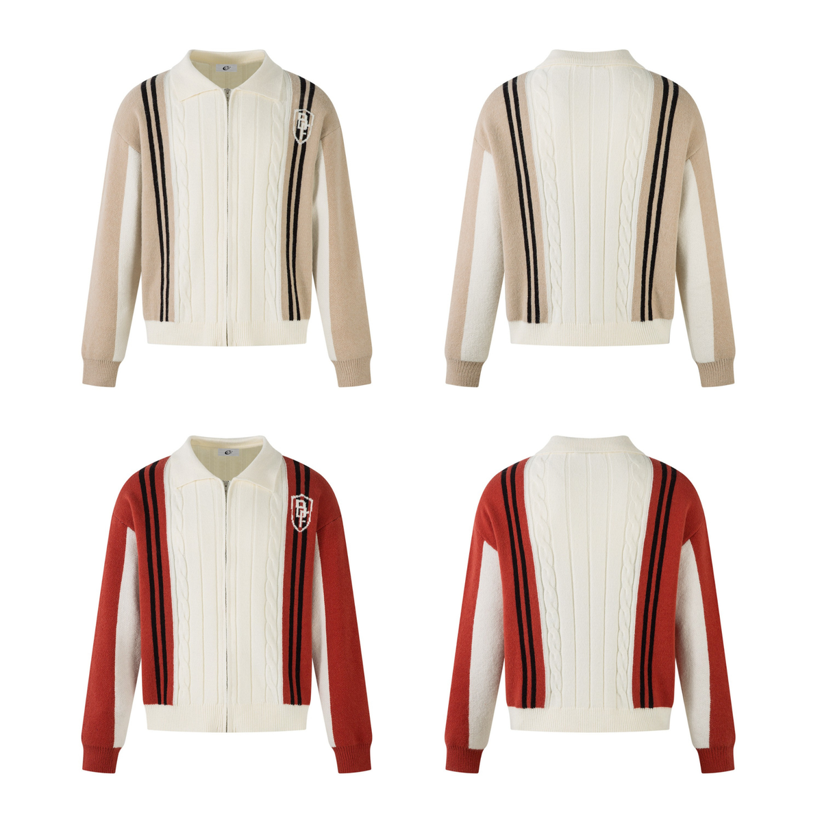 Madxmarx Retro Stripe Knit Zip Jacket