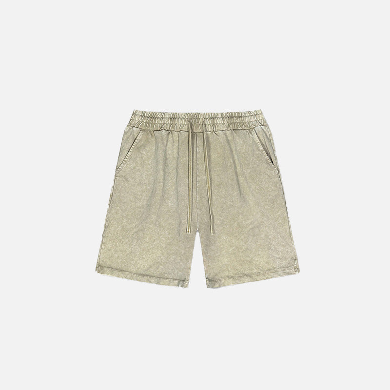 Pantaloncini in denim vintage lavati e usurati