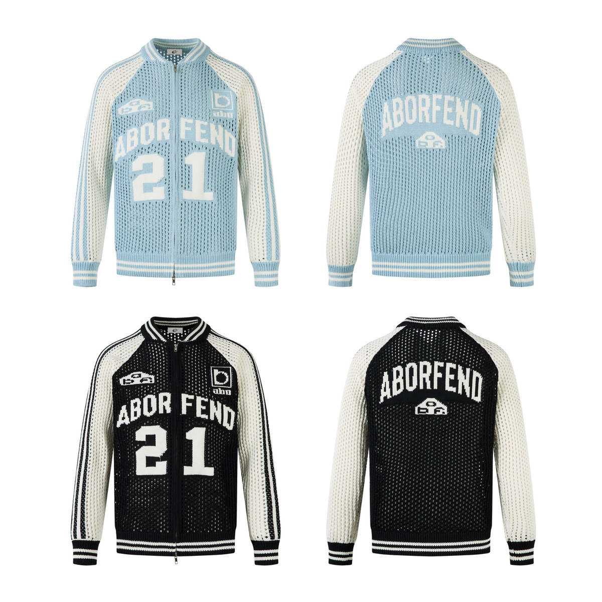 Madxmarx Mesh Varsity Knit Jacket